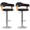 Day and Night - Day and Night Kitchen Stools 2 Pcs Synthetic Leather Curved Wood Black