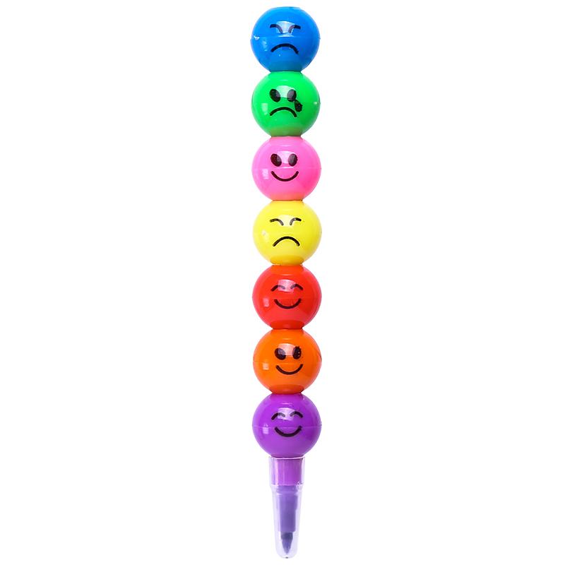 1pcs 7 Color Crayons Art Supplies for Kids Pastel Pen Drawing Set Stationery Smiley Face Crayons Kawaii Pencil School Supplies