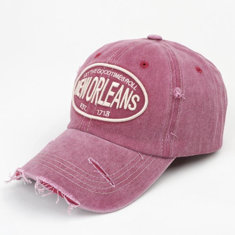 Unisex Washed Cotton Baseball Cap Letter Embroidered Vintage Snapback Hat Men And Women Streetwear Outdoor Sports Hats