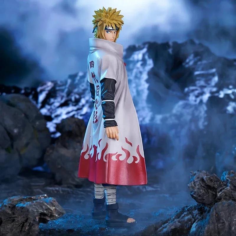 Bandai 20cm Naruto Shippuden Action Figure Set - Uchiha Sasuke Hatake Kakashi Namikaze Minato Anime Collection Model Toys Gifts