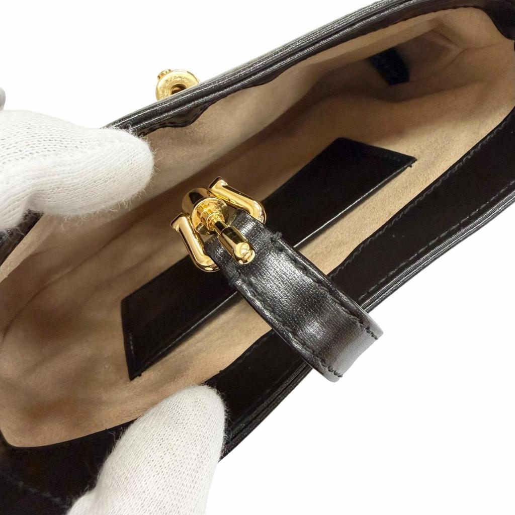 Great GUCCI Shoulder Bag Jackie 1961 Mini Shoulder Bag 2WAY Handbag Black 637091 Used