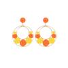 Summer Dopamine Color Stud Earrings Sweet Flower Circle Vacation Wind Earrings Femininity Niche Earrings