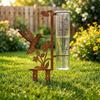 Freeze Proof Garden Rain Meter Vintage Flower Bird Yard Rainfall Monitor  Bird Watching