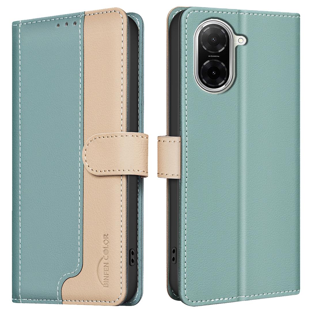 

BINFEN COLOR BF33 For Xiaomi Redmi A5 4G (171.7mm) Leather Case Splicing Color RFID Blocking Wallet Stand Phone Cover Green