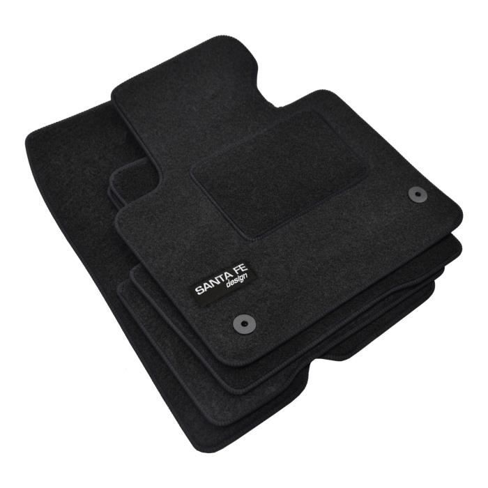 Tapis de sol - Hyundai - Santa Fe 2013-2017 - Velours noir - 4 pièces - Antidérapant