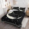 Schwarze Katze Mond Digital bedrucktes Bettwäscheset Weich Gemütlich Bettbezugset King Queen Twin Einzelgröße Geburtstagsgeschenk Raumdekoration