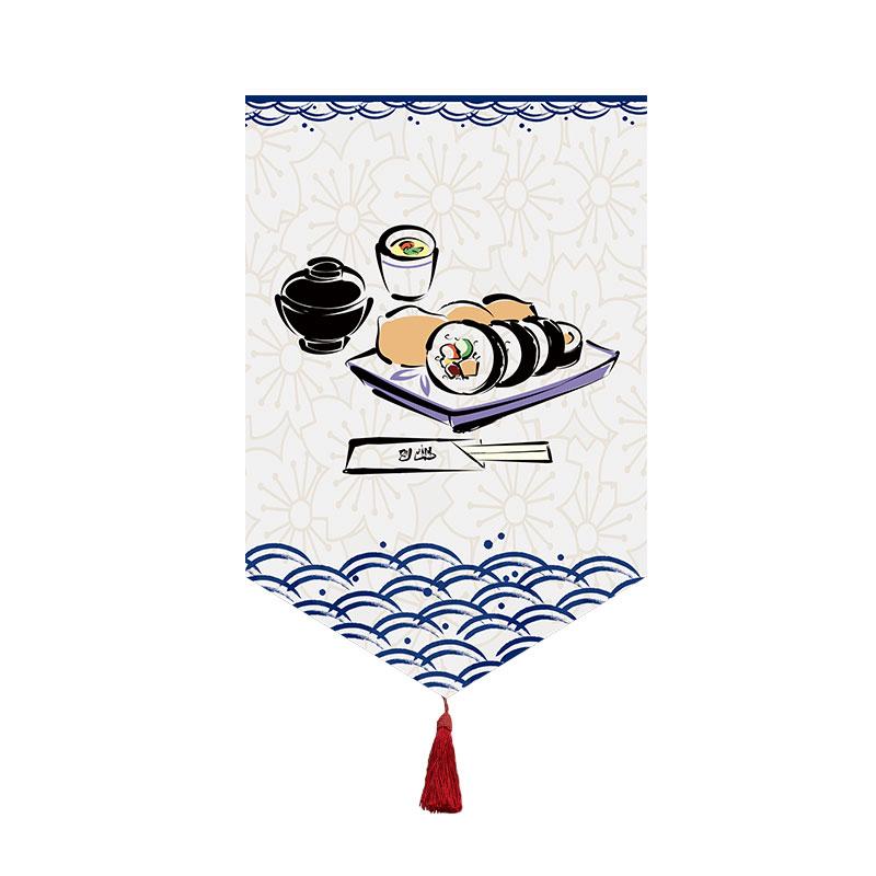 

Japanese Style Kitchen Partition Triangle Door Curtain Bedroom Hang Flag Short Curtain Restaurant Sushi Shop Izakaya Decor Sign 30X50cm&Rod Pocket