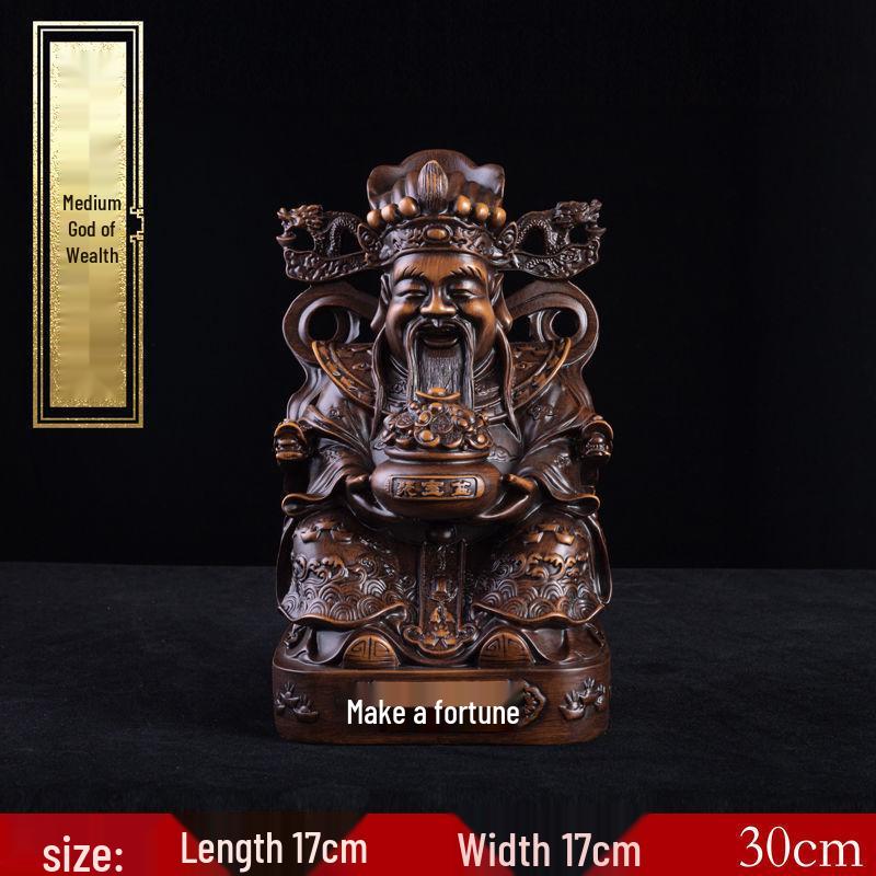 Large Bronze Five Gods of Wealth Figurine for Home or Office Worship