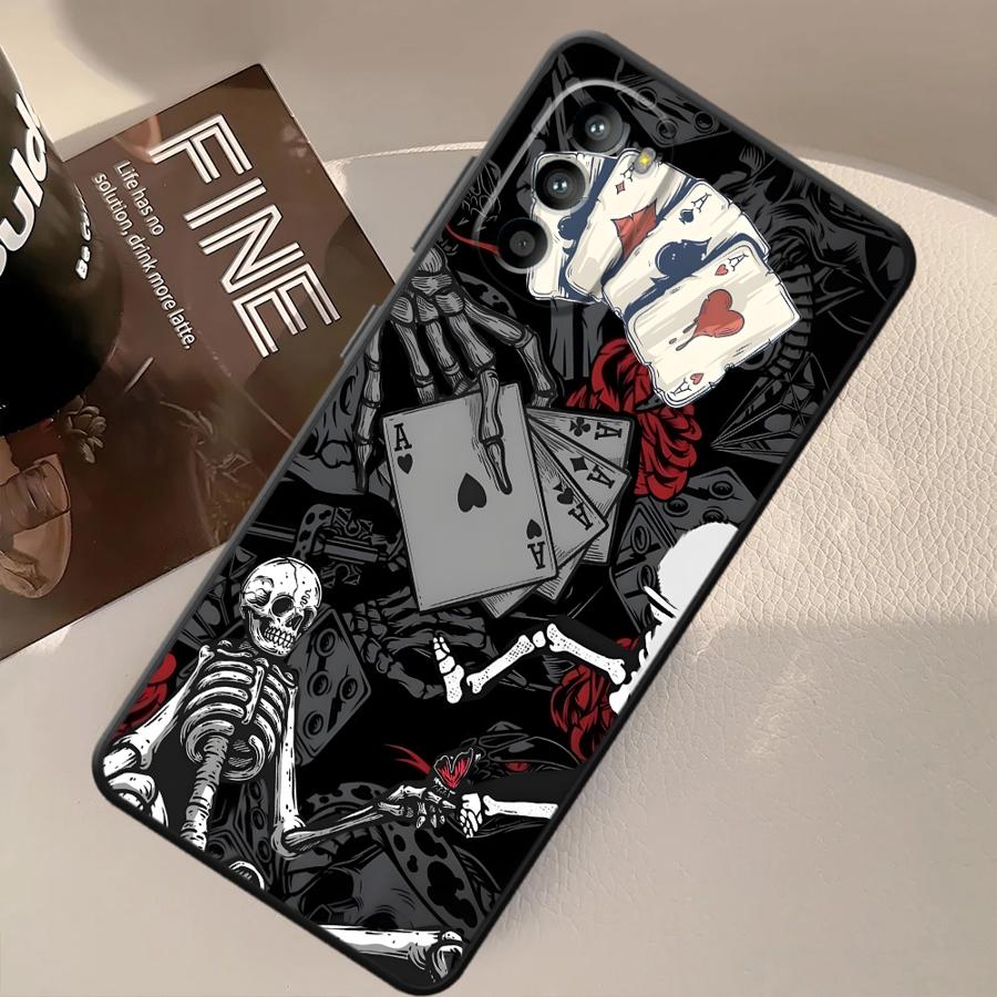 Hülle für Motorola Moto G52 Edge 20 Pro 30 Lite G71 G22 Edge40 G51 G73 G53 G30 G32 G60s G50 Handyhülle Gotisches Skelett