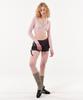 Podeowedeo Deep V-Neck Ribbed T-Shirt (Light Pink)