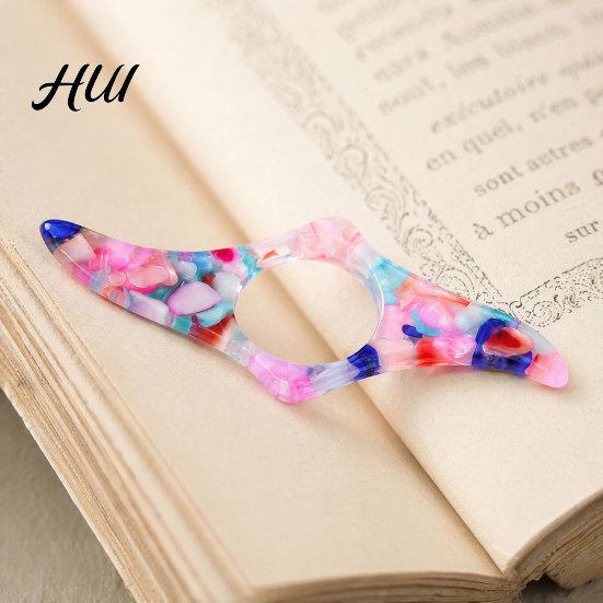 Book Page Holder Thumb for Reading, Glitter Stone Piece Smooth Edge Ring Holder, Opener Bookmark Students Lovers Accessory