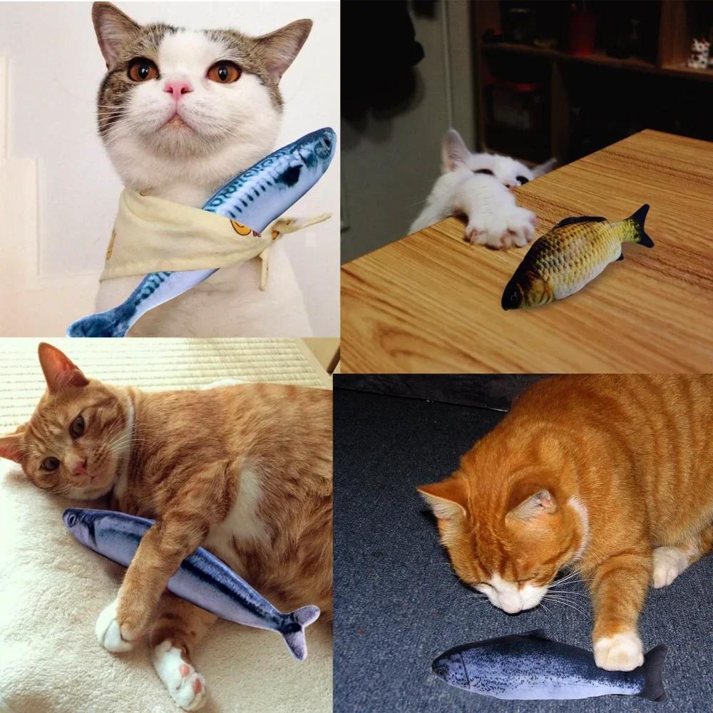 20cm Simulation Fish Cat Toys Soft Plush Catnip Toy Interactive Cat Toys Gifts Funny 3D Fish Shape Doll Pet Supplies