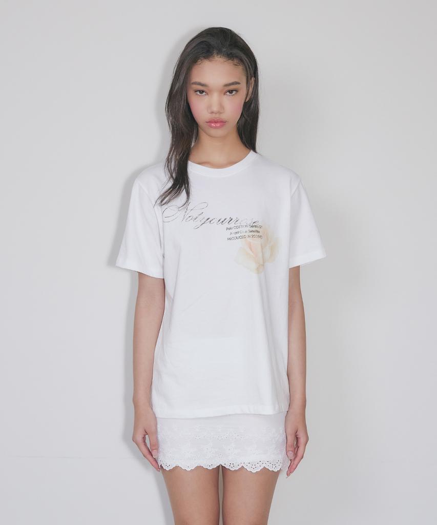NOT YOUR ROSE Vintage Rose Logo T-Shirt (White)