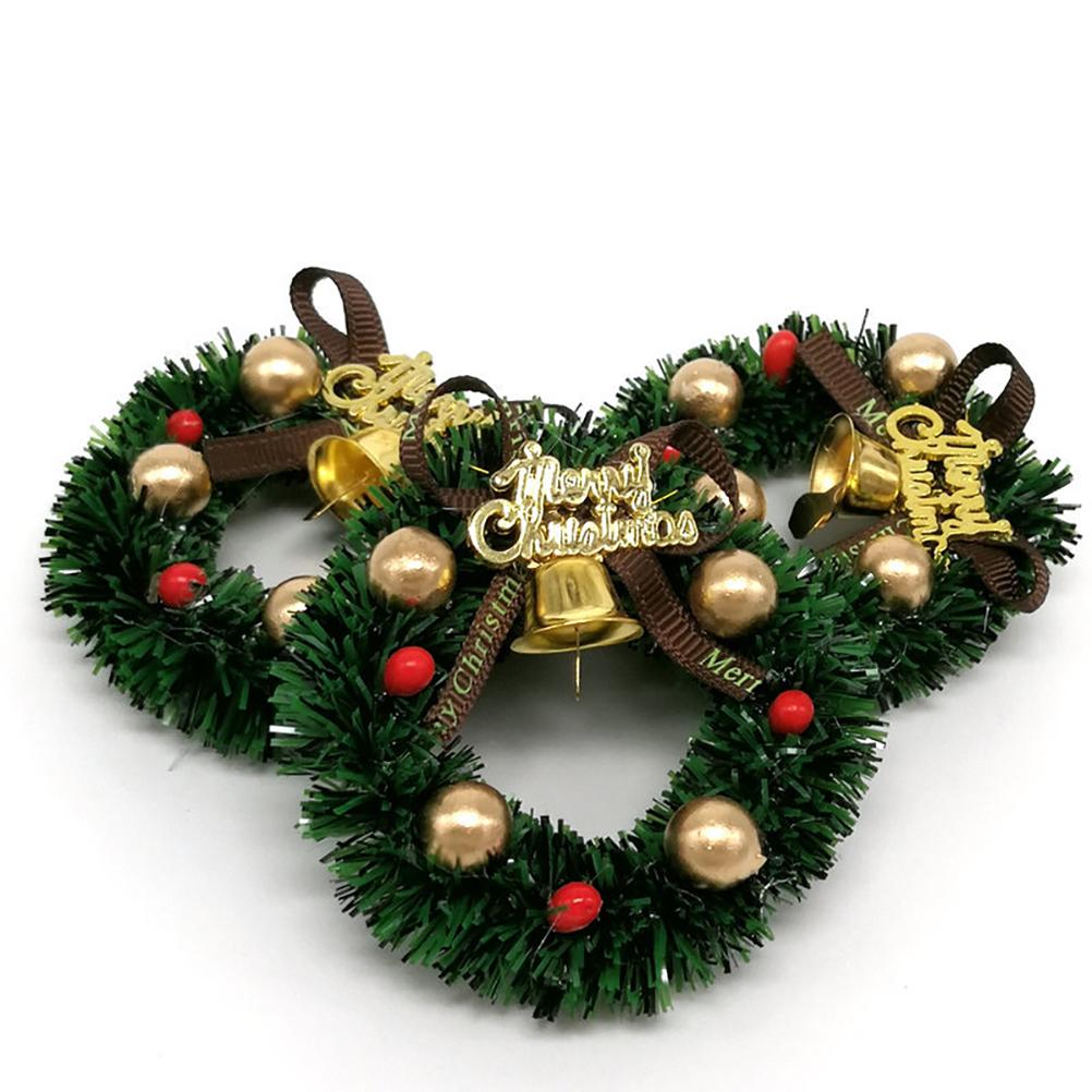 Doll House Accessories 6cm Christmas Miniature Door Wreath Christmas Wreath Decoration Garden