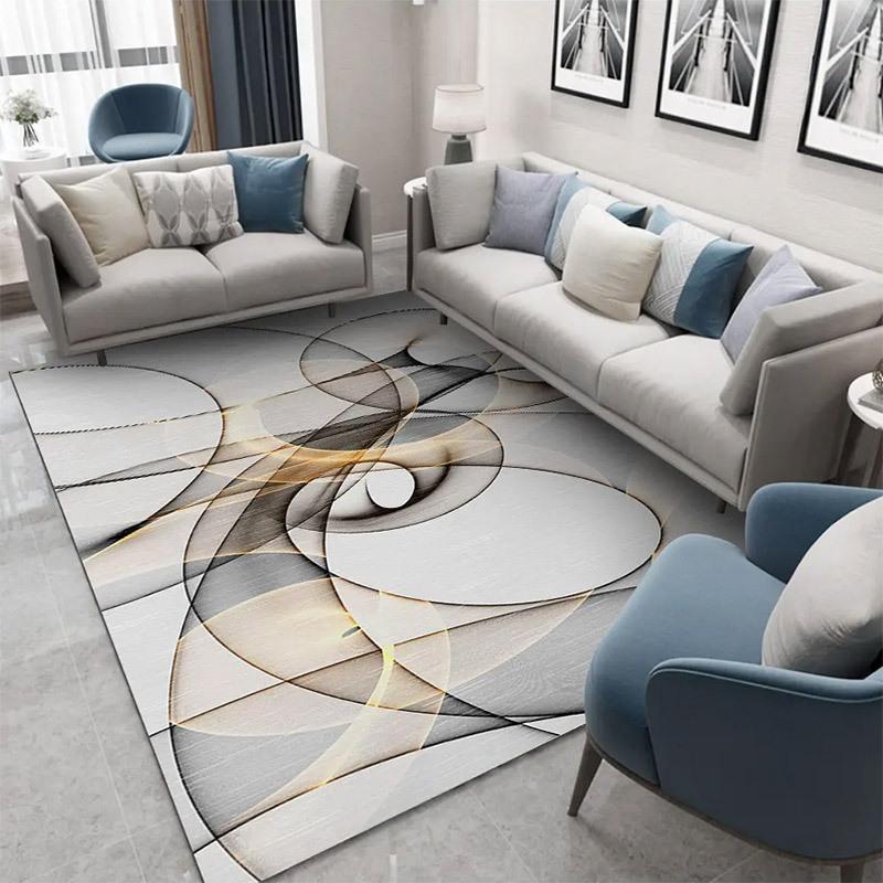 Advanced Gray Stripe Living Room Carpet Modern and Simple Nordic Carpet Bedside Carpet Home Bedroom Carpet