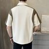 Herrenbekleidung Sommer Mode Kontrastfarbe Patchwork Atmungsaktiv Polo T-Shirt Männlich Einfach Lässig Kurzarm Locker Baumwolle Oberteile