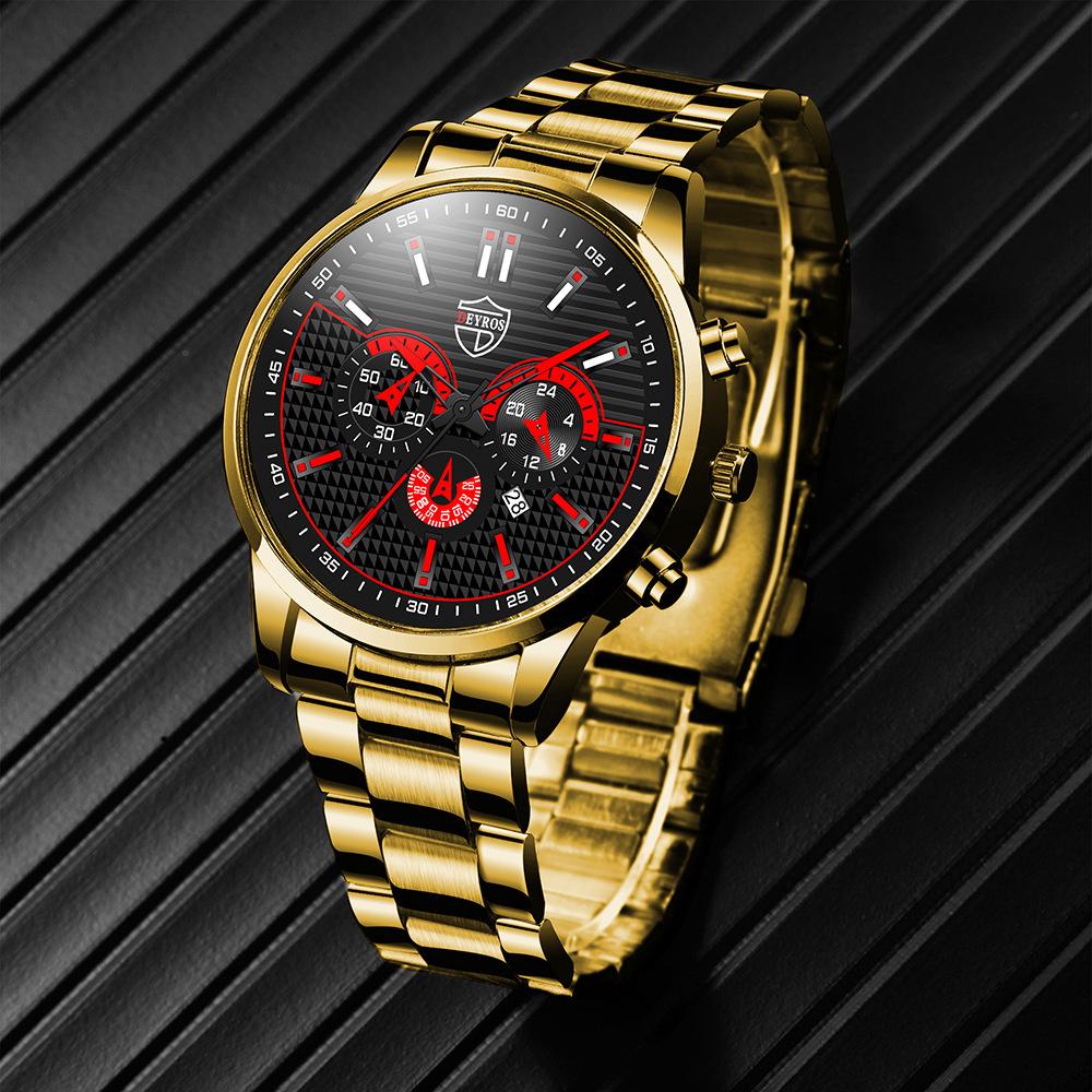 

DEYROS Модные мужские часы Мужские роскошные кварцевые часы с календарем и ремешком из нержавеющей стали Мужские повседневные часы Лучший выбор для мужчин