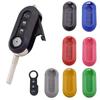 Remote Flip Key Shell Case Car Key Pad for Fiat 500 Panda Punto Bravo Replacement Key Case 3 Buttons Rubber Button Pad