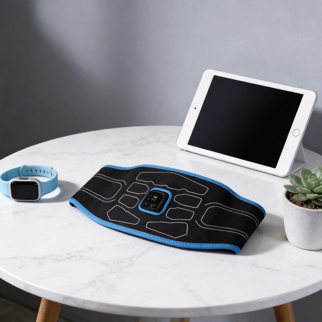 Rechargeable Ems Abdominal Trainer With Vibration Massage For Home Fitness And Waist Toning