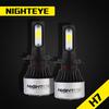 72W Bilstrålkastare Nighteye LED-lampa Körning Dimlampa för 9000LM H7/H4/H11/H9/H1/9005/9006 Bil Auto