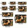 2D Flat Red Fox Mushroom Forest Christmas Scene Flannel Area Rug Non Slip Winter Holiday Carpet For Living Room Bedroom Floor
