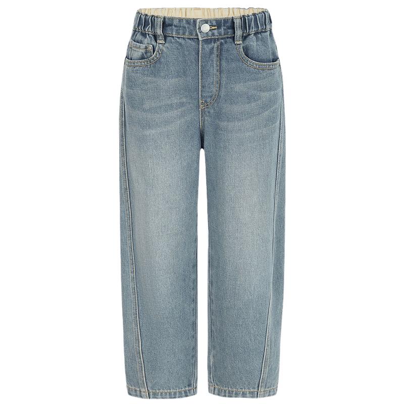 little MO&Co. Kids' Unisex Autumn Denim Wide-Leg Banana Jeans