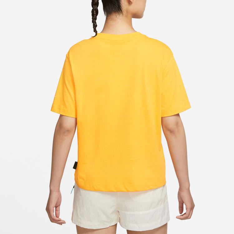 Nike NSW Essential Short Sleeve Sports Casual T-Shirt Women Tops Yellow DJ5377-764