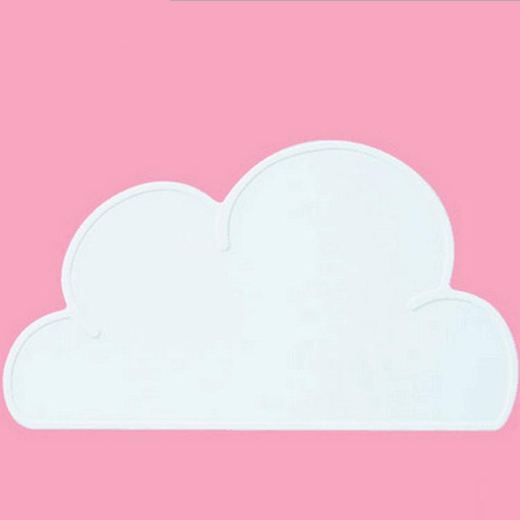Nordisches Kinder-Tischset und Esstablett aus Silikon in Wolkenform
