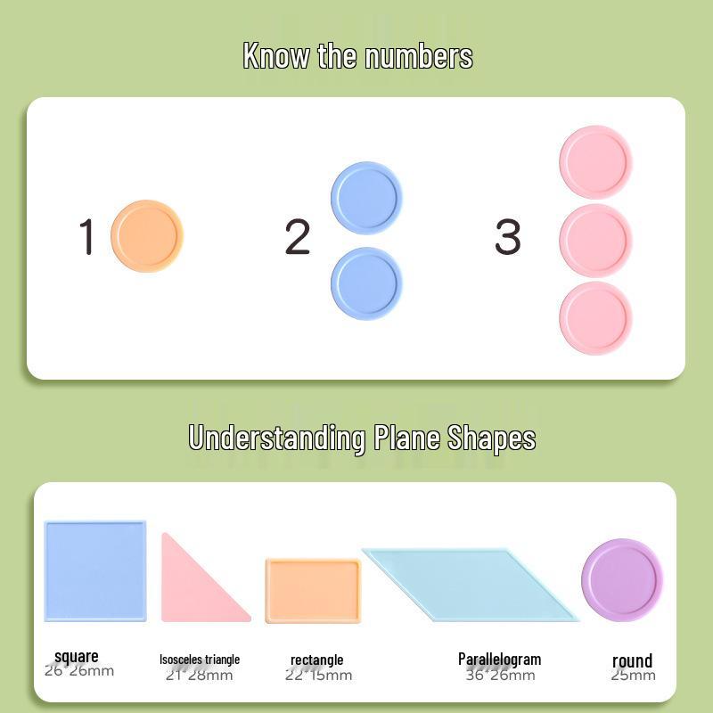 25mm Geometric Counting Chips for First Grade Math – Learning Coins for Addition and Subtraction