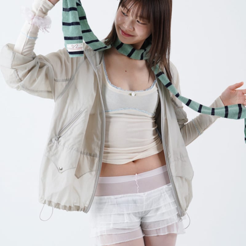 Muwm Lazy Stripe Muffler (Mint Navy)