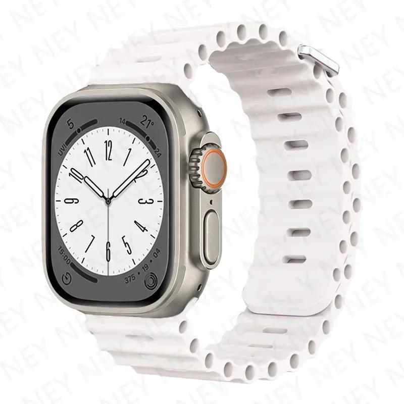 

Силіконовий ремінець Ocean для ремінця Apple Watch Ultra 2 Series 10 9 SE 8 7 6 5 4 3 Correa iwatch 46 мм 42 мм 44 мм 45/41 мм 49 мм 38/40 мм series 10 42mm