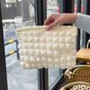 Cute Solid Color Bubble Cloud Makeup Bag Women's Cosmetic Bag Skincare Organizer Large Capacity Travel Toiletry Bag Pouch