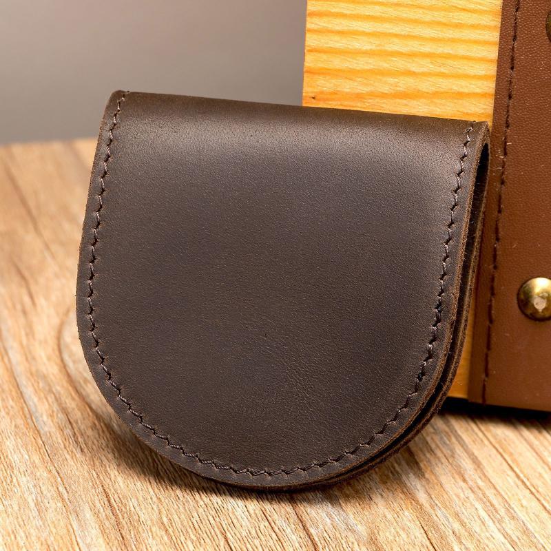 Women's Small Genuine Leather Coin Wallet Children Mini Purses Hasp Money Clip Clutch Hobo Bags Men Gift Pouch New Manual Craft