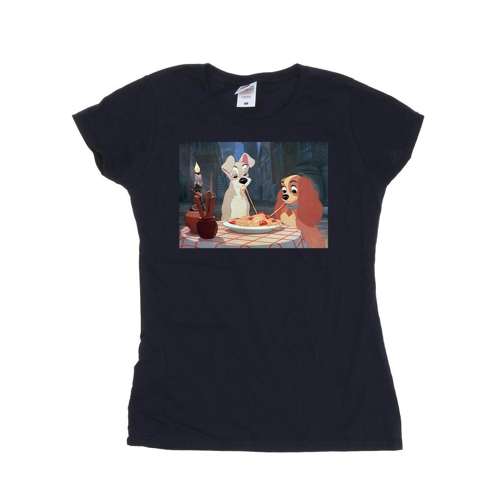 Disney Womens/Ladies Lady And The Tramp Spaghetti Photo Cotton T-Shirt