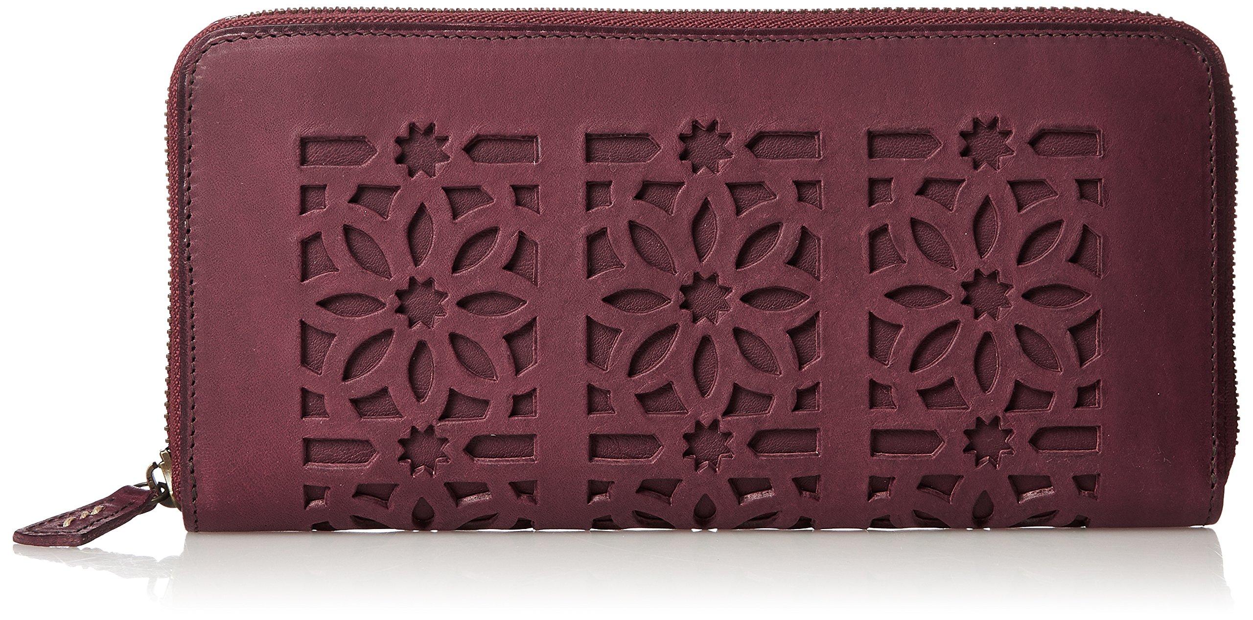 

Genten Women s Round Long Bill Wallet, Cutwork, Wine