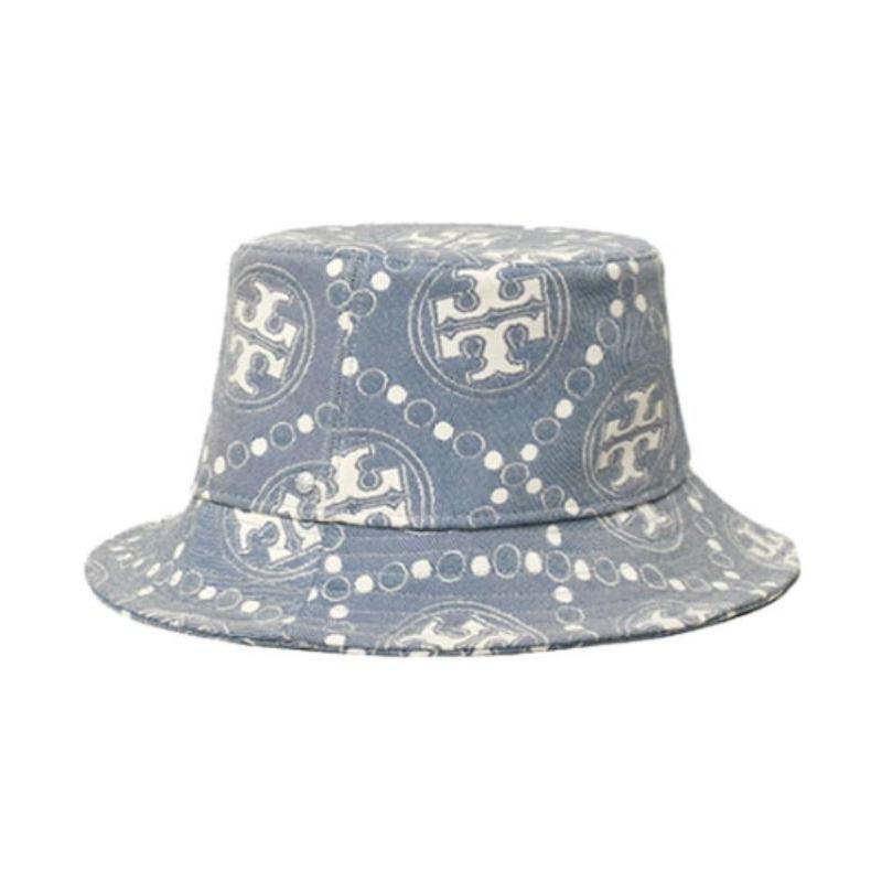 TORY BURCH T MONOGRAM pattern contrasting design bucket hat women's blue 145176-505-Blue F