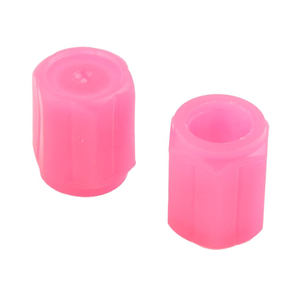 4Pcs Tire Valve Dark Fluorescent Luminous New Pink