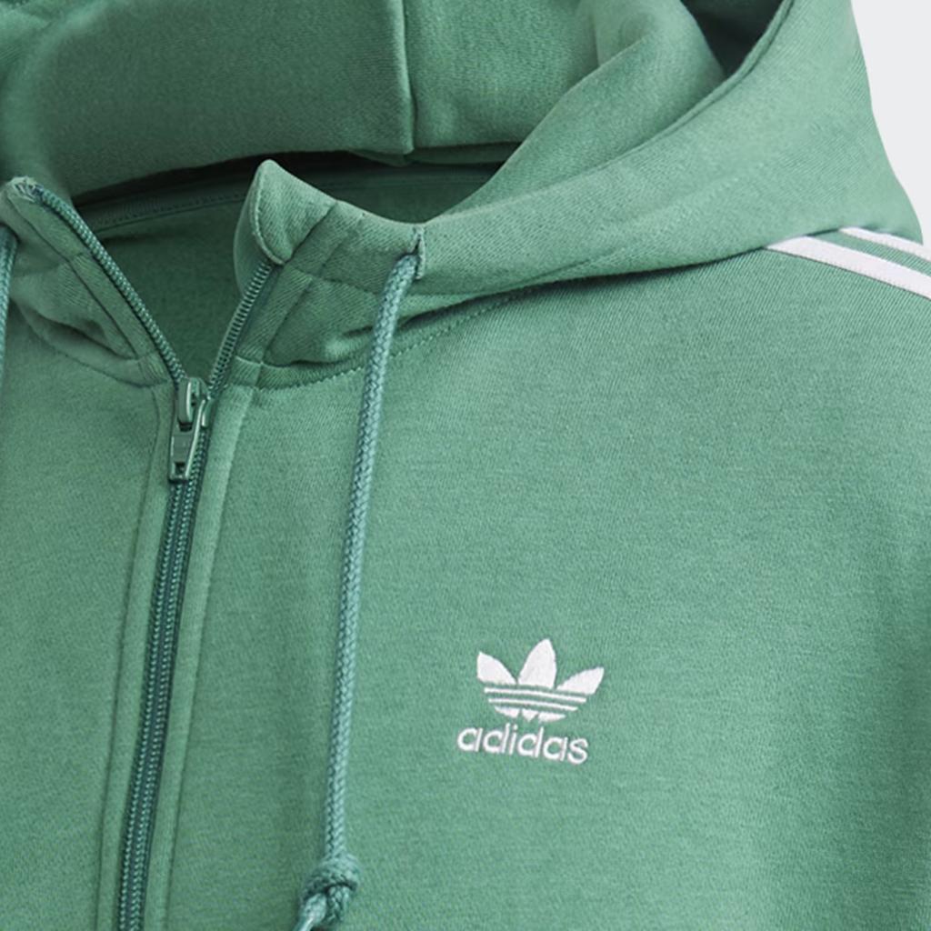 Adidas Originals Trefoil Stripe Hoodie Jacket Men Outerwear Green FM3766