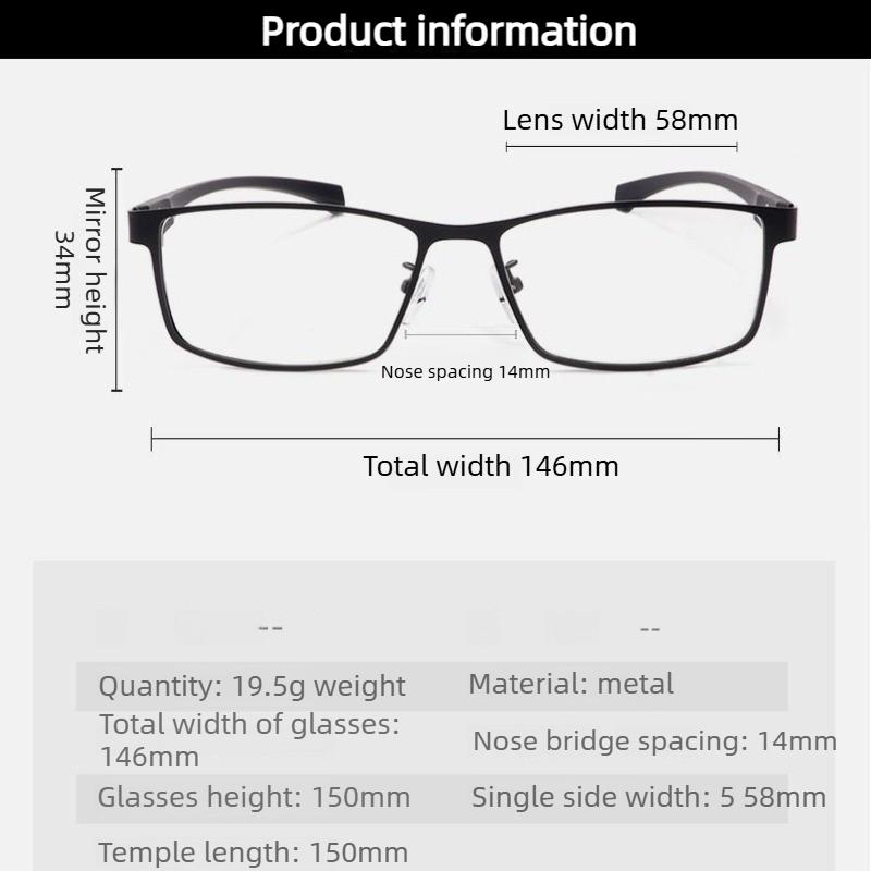 Trendy Full-frame Metal Myopia Glasses Unisex Sturdy Durable Anti-blue Light Business Eyeglasses -0.75 -1.0 -1.25 -4.0