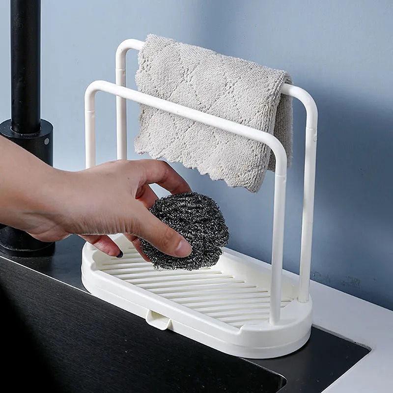 Kitchen Rag Drain Stand Kitchen Accessories Sink Drainage Shelf Sink Drain Storage Basket For Sponge Rag Wire Ball