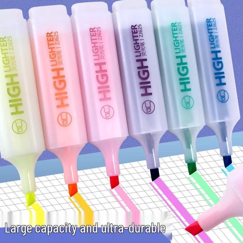 Conjunto de 6 Marca-Textos, Cores Doces, Traço Grosso