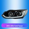 Фара в зборі для Ford Focus 2012-2014: Модифіковані світлодіодні денні ходові вогні, Лазерний проєктор, Bi-Beam, Потокові Водяні Кінні Перегони