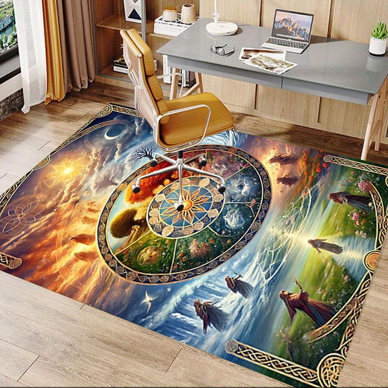 1PC Wheel of the Year Extra Large Non Slip Floor carpet, Office, family, bedroom, Studio Large Area Rug Indoor Rugs, Vibrant Colors