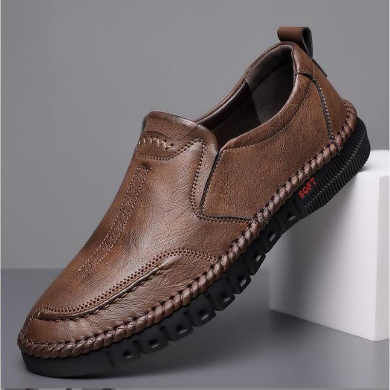 Men'S Baita Casual Leather Shoes Men'S Soft Leather Soft Sole Lazy Sleeve One Pedal Shoes Single Shoes Loafers Doudou Leather Shoes