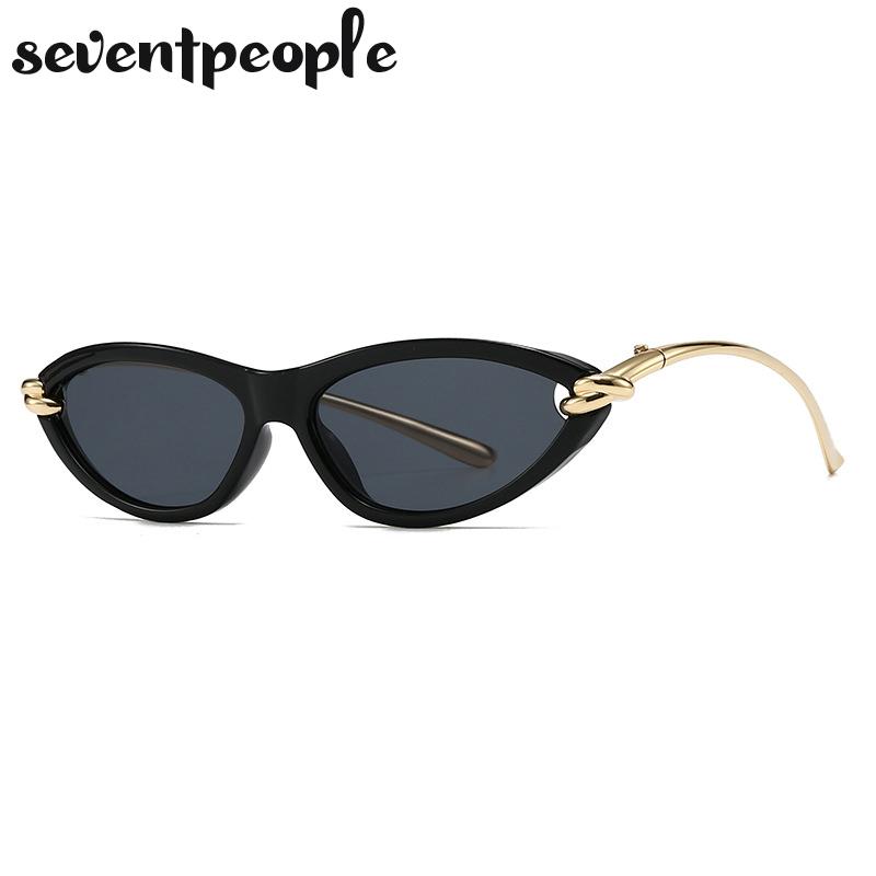 Small Frame Sexy Cat Eye Sunglasses Women  Luxury Brand Vintage Y2K Punk Metal Sun Glasses Trendy Cateye Shades For Ladies