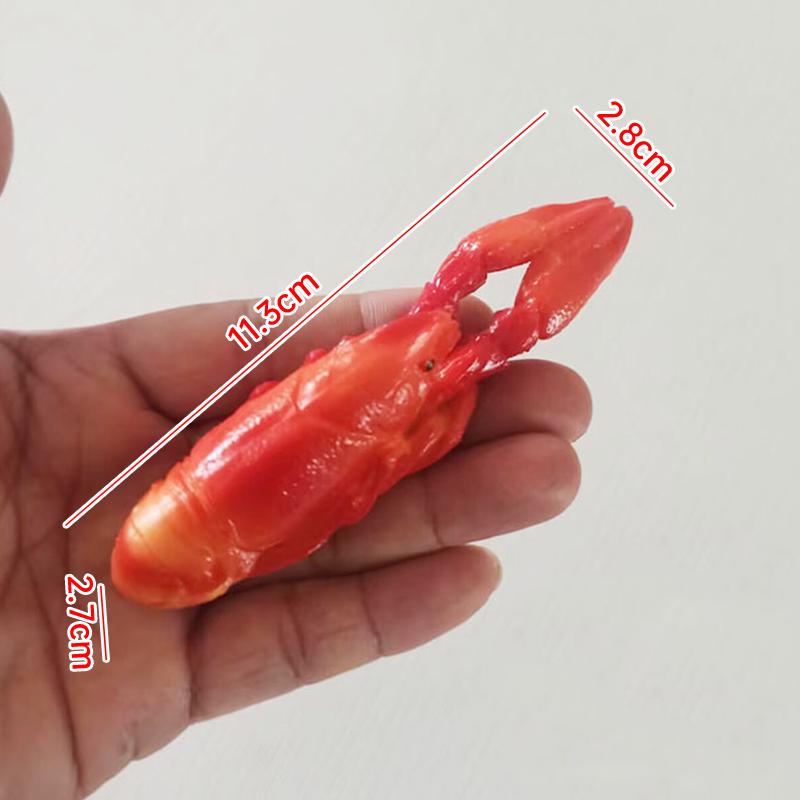 4 Stück Simulations-Garnele Fake Food Modell PVC Tintenfisch Japanische Küche Küchendekor Foto-Requisite Restaurant Schaufenster