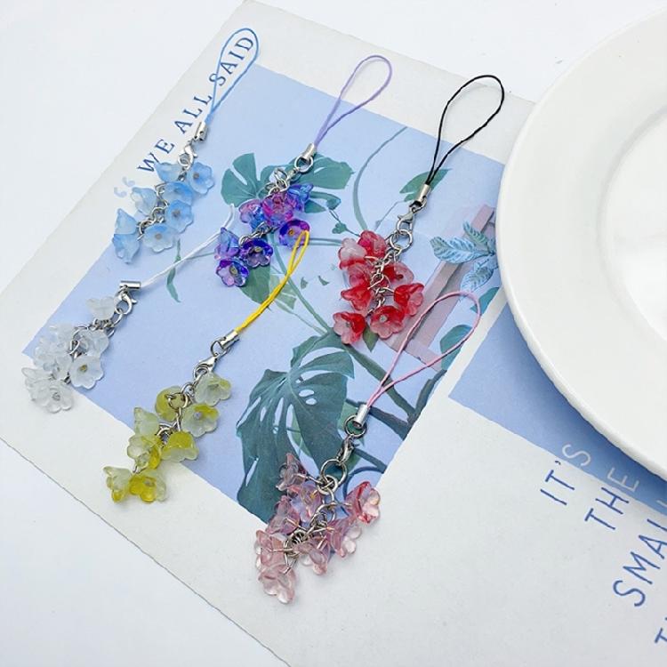 Handmade Phone Lanyard Fashion Keychain Lilys of the Valley Flower Phone Chains