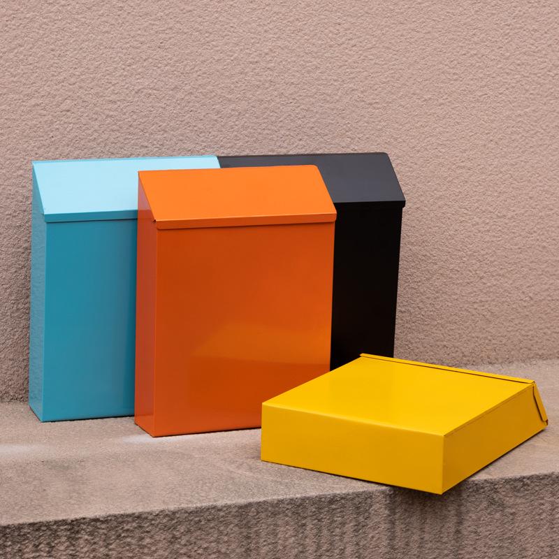 Wall-Mounted Retro Tin Mailbox with Lock