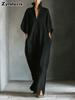 Summer Women's Long Sleeve V-Neck Loose Dress