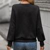 Women's Fashion Casual Versatile Loose Pullover Solid Color Long Sleeve Knitted Sweatshirt